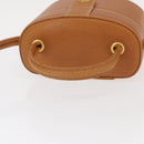 LOEWE Vanity Hand Bag Leather 2way Brown Gold Auth 161089-7