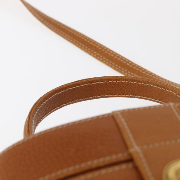 LOEWE Vanity Hand Bag Leather 2way Brown Gold Auth 161089