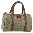 GUCCI GG Supreme Web Sherry Line Boston Bag PVC Beige Gold 40 02 006 Auth 161096-1