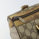 GUCCI GG Supreme Web Sherry Line Boston Bag PVC Beige Gold 40 02 006 Auth 161096-18