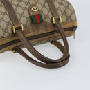 GUCCI GG Supreme Web Sherry Line Boston Bag PVC Beige Gold 40 02 006 Auth 161096-7
