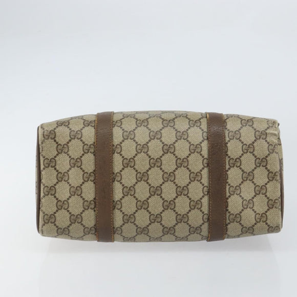 GUCCI GG Supreme Web Sherry Line Boston Bag PVC Beige Gold 40 02 006 Auth 161096