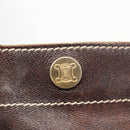 CELINE Shoulder Bag Leather Dark Brown Gold Auth 161102-14