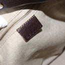 CELINE Shoulder Bag Leather Dark Brown Gold Auth 161102-16