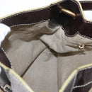 CELINE Shoulder Bag Leather Dark Brown Gold Auth 161102-19