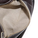 CELINE Shoulder Bag Leather Dark Brown Gold Auth 161102-22
