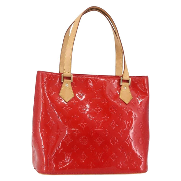 LOUIS VUITTON Monogram Vernis Houston Hand Bag Rouge M91092 LV Auth 161103