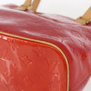 LOUIS VUITTON Monogram Vernis Houston Hand Bag Rouge M91092 LV Auth 161103-9