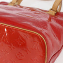 LOUIS VUITTON Monogram Vernis Houston Hand Bag Rouge M91092 LV Auth 161103-15