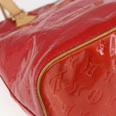 LOUIS VUITTON Monogram Vernis Houston Hand Bag Rouge M91092 LV Auth 161103-16