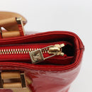 LOUIS VUITTON Monogram Vernis Houston Hand Bag Rouge M91092 LV Auth 161103-17
