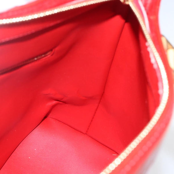 LOUIS VUITTON Monogram Vernis Houston Hand Bag Rouge M91092 LV Auth 161103