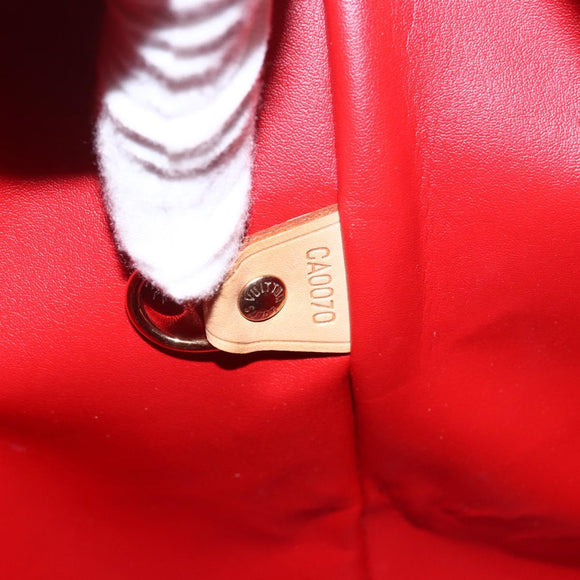 LOUIS VUITTON Monogram Vernis Houston Hand Bag Rouge M91092 LV Auth 161103