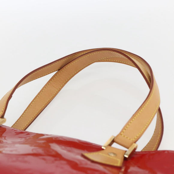 LOUIS VUITTON Monogram Vernis Houston Hand Bag Rouge M91092 LV Auth 161103