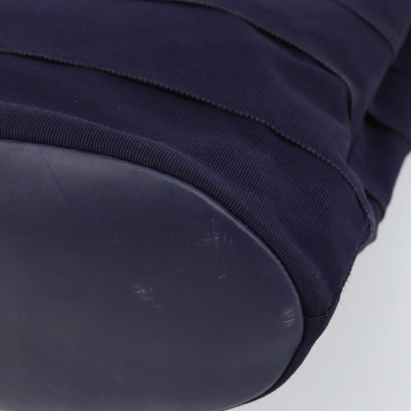 Salvatore Ferragamo Vala Chain Shoulder Bag Canvas Navy Gold Auth 161104