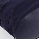 Salvatore Ferragamo Vala Chain Shoulder Bag Canvas Navy Gold Auth 161104-14