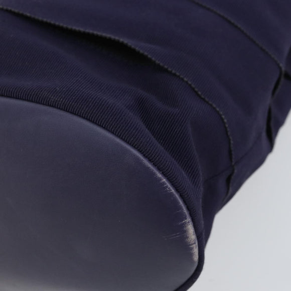 Salvatore Ferragamo Vala Chain Shoulder Bag Canvas Navy Gold Auth 161104