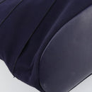 Salvatore Ferragamo Vala Chain Shoulder Bag Canvas Navy Gold Auth 161104-16