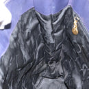 Salvatore Ferragamo Vala Chain Shoulder Bag Canvas Navy Gold Auth 161104-18