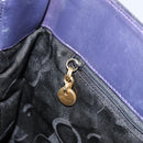 Salvatore Ferragamo Vala Chain Shoulder Bag Canvas Navy Gold Auth 161104-19