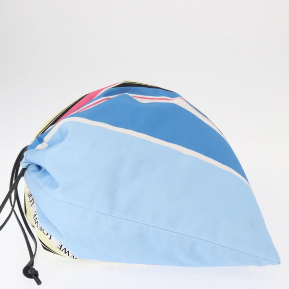 LOEWE Drawstring Bag Canvas Blue Auth 161106