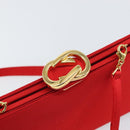 GUCCI Shoulder Bag Satin Red Gold 005 406 0284 Auth 161107V-9