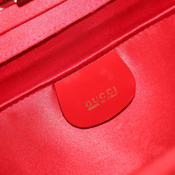 GUCCI Shoulder Bag Satin Red Gold 005 406 0284 Auth 161107V