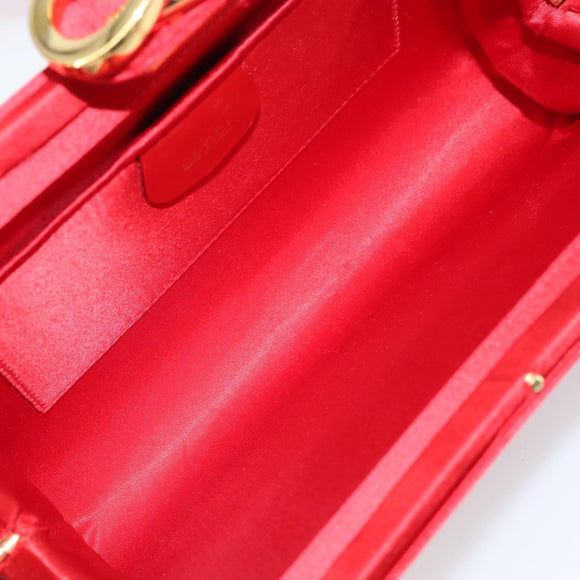 GUCCI Shoulder Bag Satin Red Gold 005 406 0284 Auth 161107V