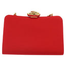 GUCCI Shoulder Bag Satin Red Gold 005 406 0284 Auth 161107V-13