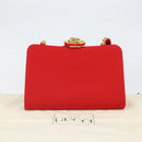 GUCCI Shoulder Bag Satin Red Gold 005 406 0284 Auth 161107V-12