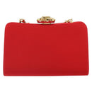 GUCCI Shoulder Bag Satin Red Gold 005 406 0284 Auth 161107V-2