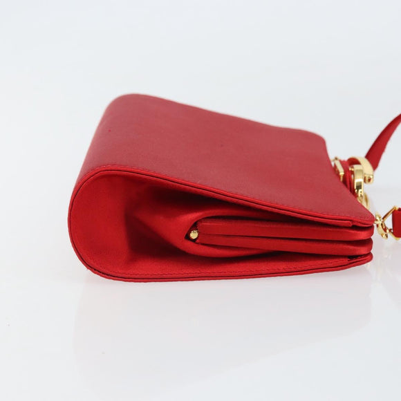 GUCCI Shoulder Bag Satin Red Gold 005 406 0284 Auth 161107V