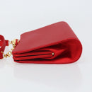 GUCCI Shoulder Bag Satin Red Gold 005 406 0284 Auth 161107V-4