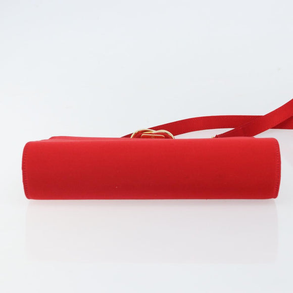 GUCCI Shoulder Bag Satin Red Gold 005 406 0284 Auth 161107V