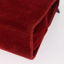 LOEWE Shoulder Bag Velor Red Gold Auth 161108-16