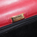 LOEWE Shoulder Bag Velor Red Gold Auth 161108-17