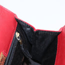 LOEWE Shoulder Bag Velor Red Gold Auth 161108-18