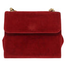 LOEWE Shoulder Bag Velor Red Gold Auth 161108-13
