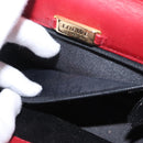 LOEWE Shoulder Bag Velor Red Gold Auth 161108-20