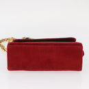 LOEWE Shoulder Bag Velor Red Gold Auth 161108-5