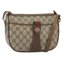 GUCCI GG Supreme Web Sherry Line Bag PVC Beige Gold 89 02 032 Auth 161109-1