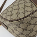 GUCCI GG Supreme Web Sherry Line Bag PVC Beige Gold 89 02 032 Auth 161109-11