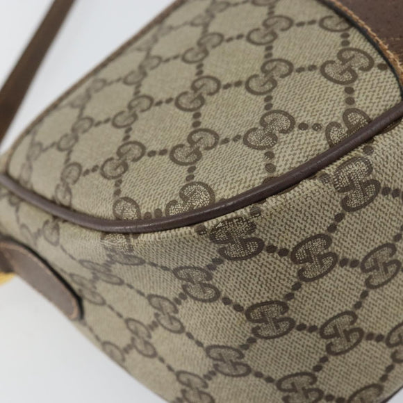 GUCCI GG Supreme Web Sherry Line Bag PVC Beige Gold 89 02 032 Auth 161109