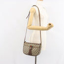 GUCCI GG Supreme Web Sherry Line Bag PVC Beige Gold 89 02 032 Auth 161109-23