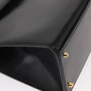 CELINE Circle Shoulder Bag Leather Black Gold Auth 161116-10