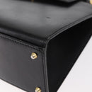 CELINE Circle Shoulder Bag Leather Black Gold Auth 161116-11