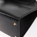 CELINE Circle Shoulder Bag Leather Black Gold Auth 161116-13
