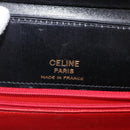 CELINE Circle Shoulder Bag Leather Black Gold Auth 161116-15