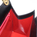 CELINE Circle Shoulder Bag Leather Black Gold Auth 161116-17