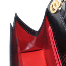 CELINE Circle Shoulder Bag Leather Black Gold Auth 161116-18